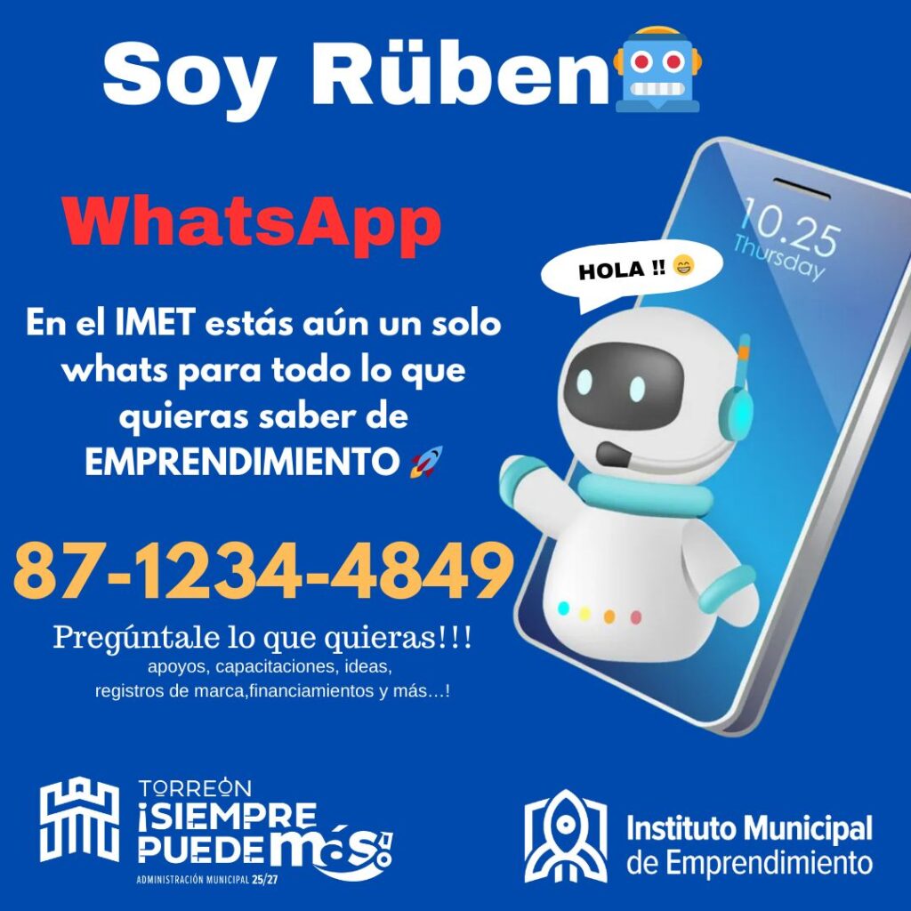 Instituto Municipal de Emprendimiento lanza bot de inteligencia artificial RÜBEN para apoyar a emprendedores